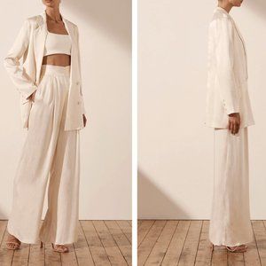 NWT LA LUNE TUXEDO TROUSER - CREAM (US 4, US 6)